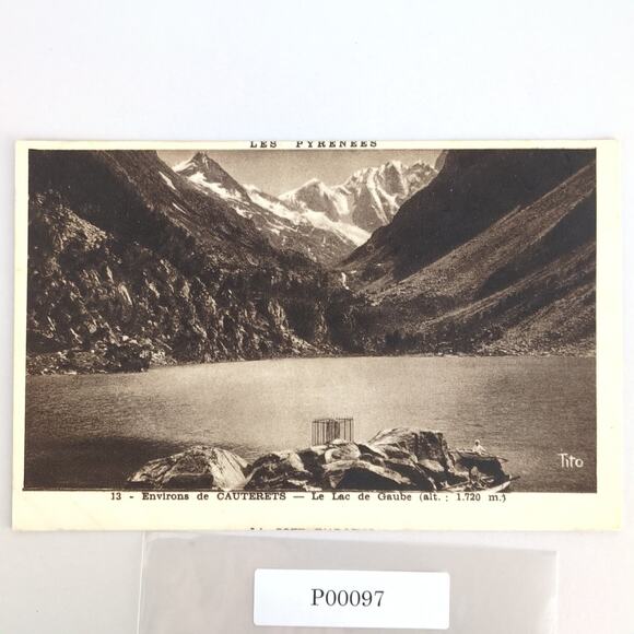 Vintage 1930s Tito Postcard Cauterets Gaube Lake Pyrenees Mountains France - Picture 1 of 2